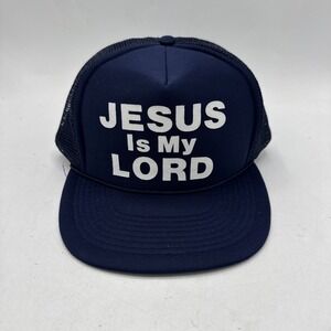 Vintage Jesus Is My Lord Hat Adults SnapBack Trucker Mesh Back 90s Blue